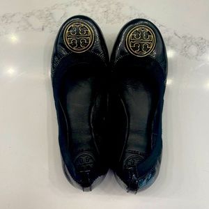 Tory Burch black patent flats